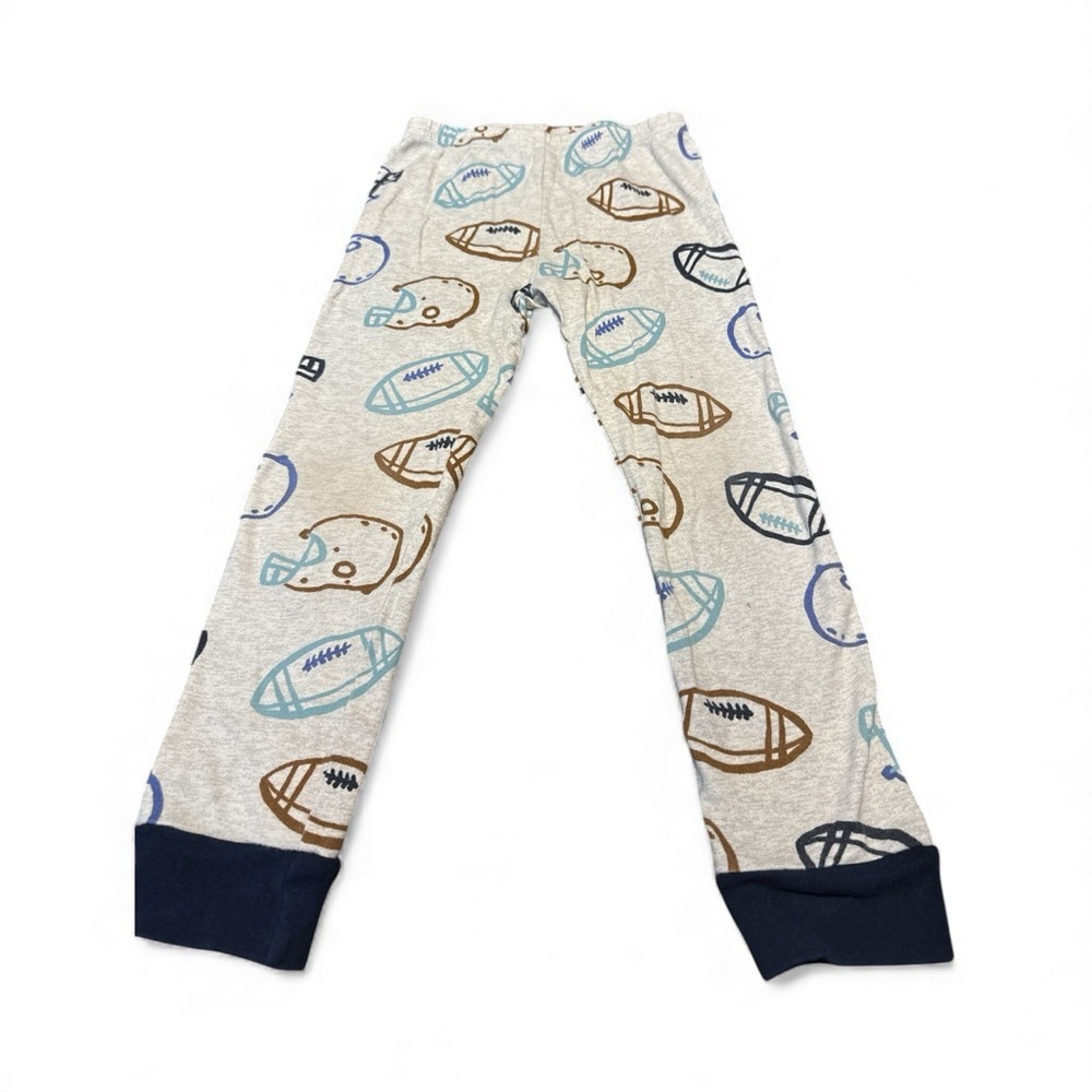 Carter's Cream and Blue Football Pajama Set - Picture 4 of 6